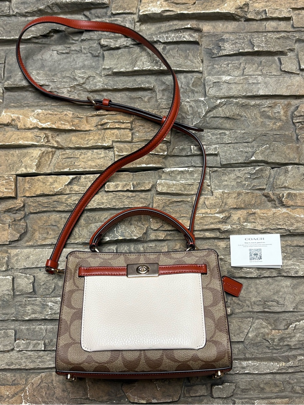 NWOT Coach Mini Lane Top Handle In Colorblock Signature Canvas~ C8318